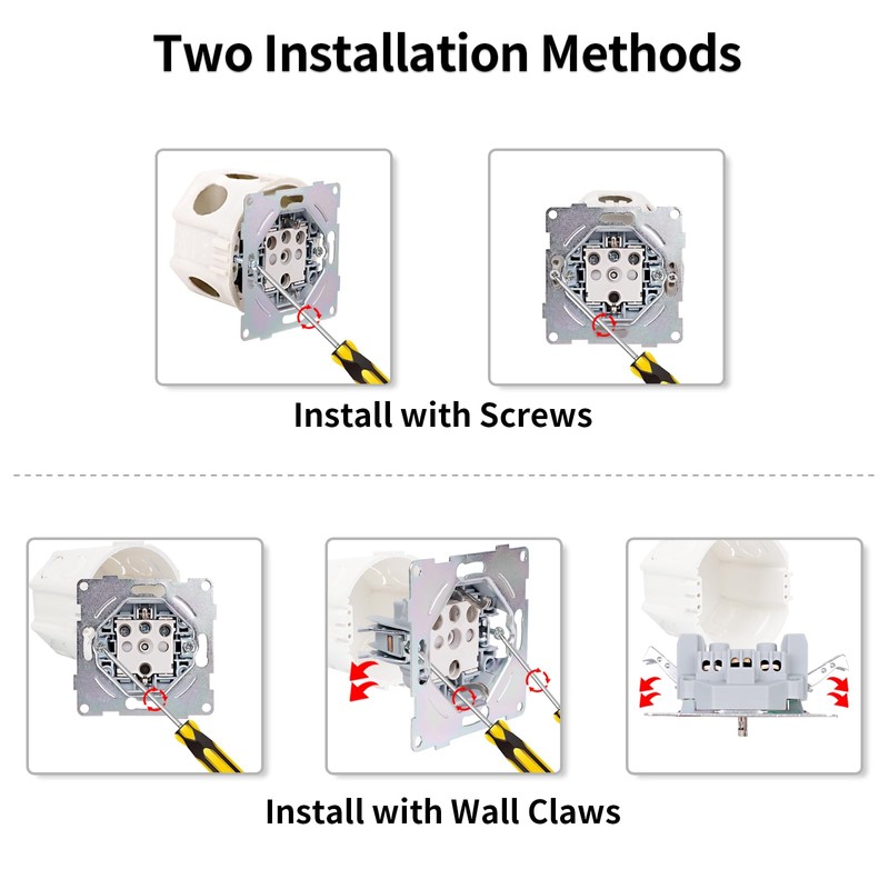 JIMEIDA Socket Glass Black with Hook 16 Amp Schuko Socket