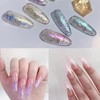 HIENAJ 4 boxs Holographic Iridescent Nail Sequins Decoration Shiny Flakes