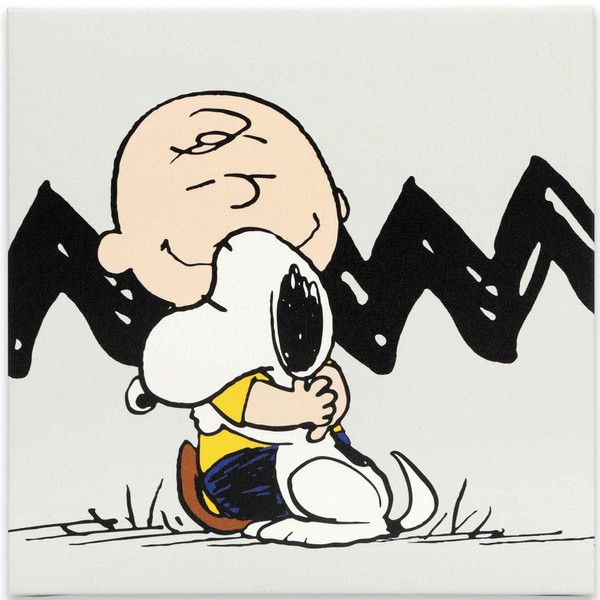 Peanuts Charlie Brown and Snoopy Chevron Gallery Wrapped Canvas Wall