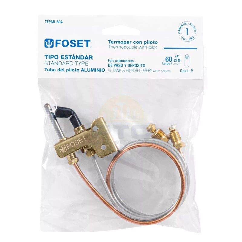 Foset TEPAR-60A Thermocouple with pilot, aluminum tube, 60 cm