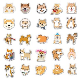 Dog Stickers Decals for Laptops,50 Pcs Cute Funny Fancy Shiba Inu Akita Dogs Waterproof Vinyl Sticker,Water Bottle Phone Skateboard Stickers for Kids,Teens,Adults
