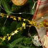 2 Packs Christmas Star Tinsel Garlands Gold Sparkly Tinsel Wire