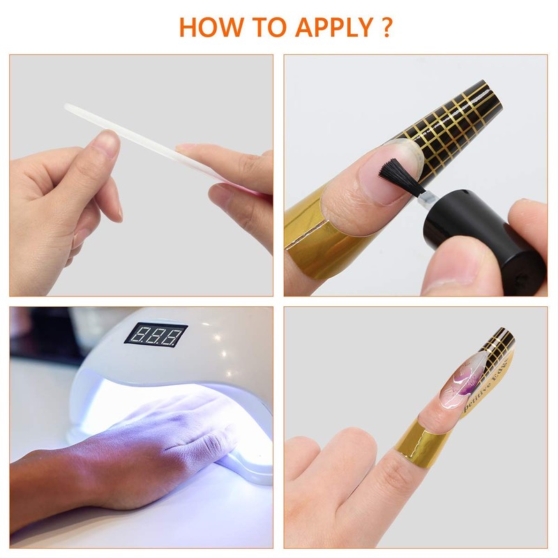 200 PCS Nail Forms for Builder Gel, AHIER Self-adhesive Nail