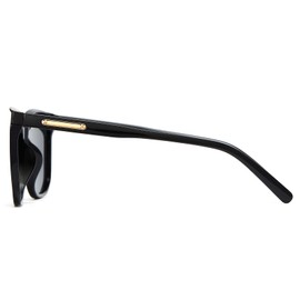 Cyxus Polarized Oversized Square Sunglasses for Women Men UV Protection TR Frame 1711 Black