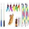 12PCS Interactive Kitten Toys, Retractable Indoor Cat Wand Toys with
