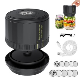 ZXA Electric Mason Jar Vacuum Sealer Kit - Jar Vacuum Sealer for Mason Jars with Wide & Regular Mouth, Automatic Mason Jar Sealer for Kitchen, Picnic and RV Camping