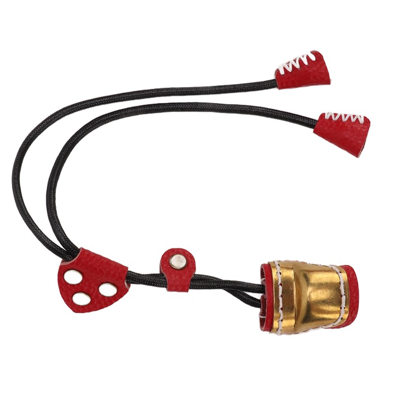Archery Thumb Protector Regulable Design Safety Rope Brass Cowhide Material