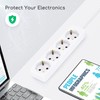 Aigostar Steckdosenleiste 4-fach Tischsteckdose Kindersicherung 1'5m Kabel, Weiß