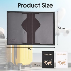 Pack of 2 Travel Passport Covers, PU Leather Passport Case, Passport Cover, Golden Pattern Passport Cover, Holder Passport Covers, Passport Holder Passport Organiser for Credit Cards, Travel