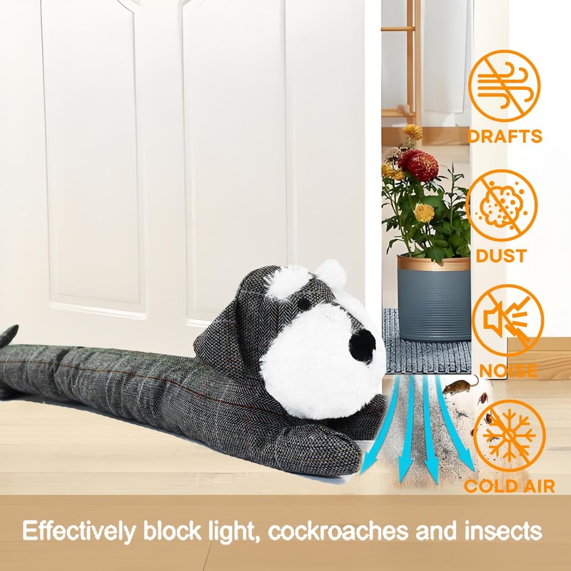 Animal Under Door Draft Stopper-Decorative Weighted Noise Blocker for Doors