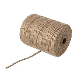 4mm 100 Feet Natural Jute Twine, for Crafts Gift, Craft Projects, Wrapping, Bundling, Packing, Holiday Packaging Twine, Gardening and More, Jute Rope to Use Around The House and Garden