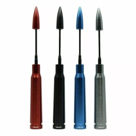 VMS RACING Anti-Theft Retractable Black 50 Caliber Silver Bullet Antenna For All Dodge RAM