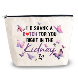 YINSSA Best Friend Long Distance Friendship Gifts for Women Makeup Cosmetic Bag Funny Birthday Gifts for Sister Friend Valentines Christmas Thanksgiving Day Gifts for Women BFF Bestie