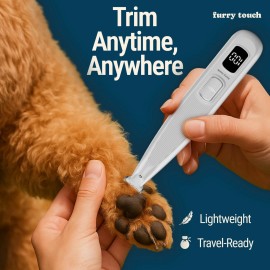 Furry Touch Dog Paw Trimmer - Electric Cordless Pet Clippers for Dogs & Cats - Quiet Dual...