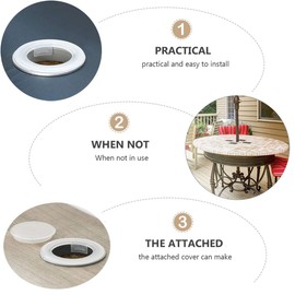PZRT 2 Set 2 Inch Patio Table Umbrella Hole Ring and Cap Set, Translucent Standard Size Round Shape Umbrella Thicker Hole Ring Plug and Cap Set for Outdoor Patio Umbrella Plug