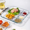 TAMUME 10" Glass Serving Plate with Compartments for Dressing, Pack