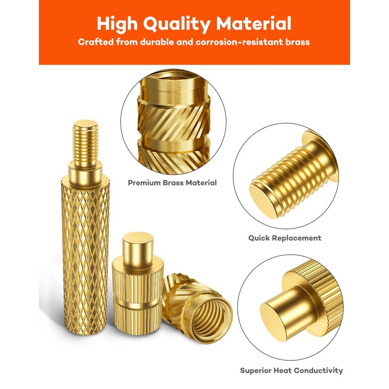 Gorffy 338 Piece Threaded Insert 3D Print, M2 M2.5 M3