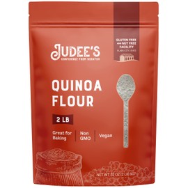 Judee's Quinoa Flour 2 lb - Made In USA, Non-GMO, Vegan - Great for Making Pancakes, Muffins, Pie Crusts, Quiches, and Breads - Made in a Dedicated Gluten-Free Facility
