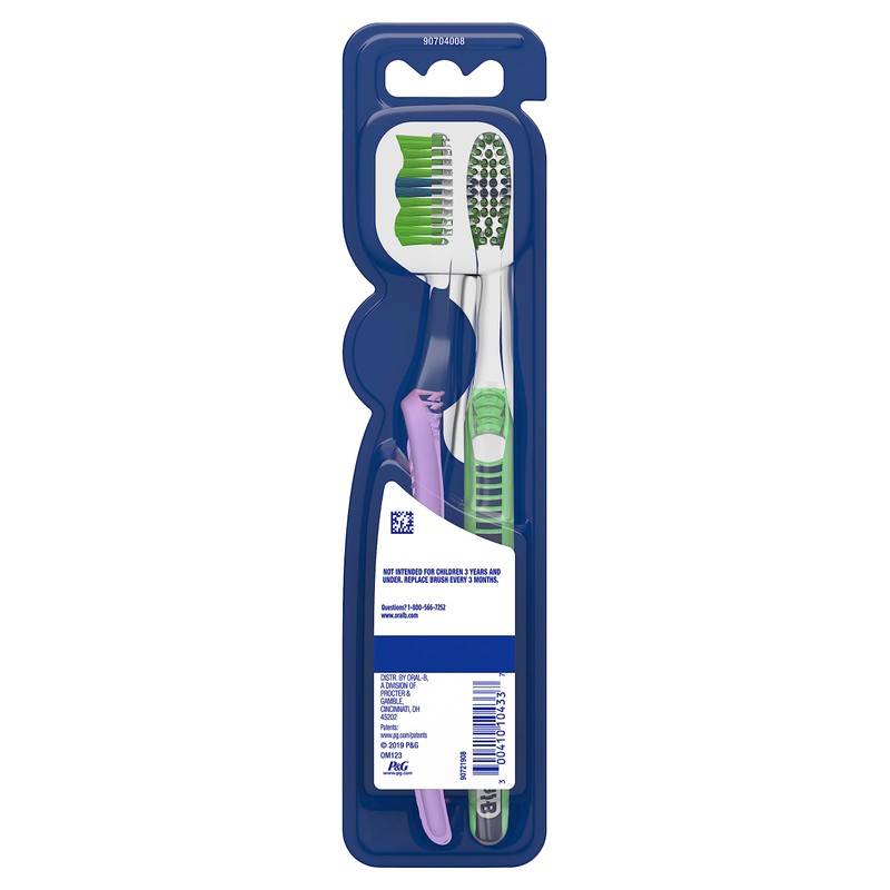 Oral-B Indicator Color Collection Toothbrushes, Medium, 2 Count