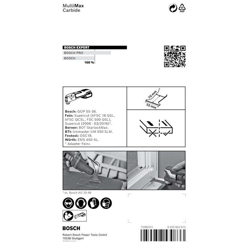 Bosch 1x EXPERT MAII 32 APIT MultiMax Plunge Cut Blades