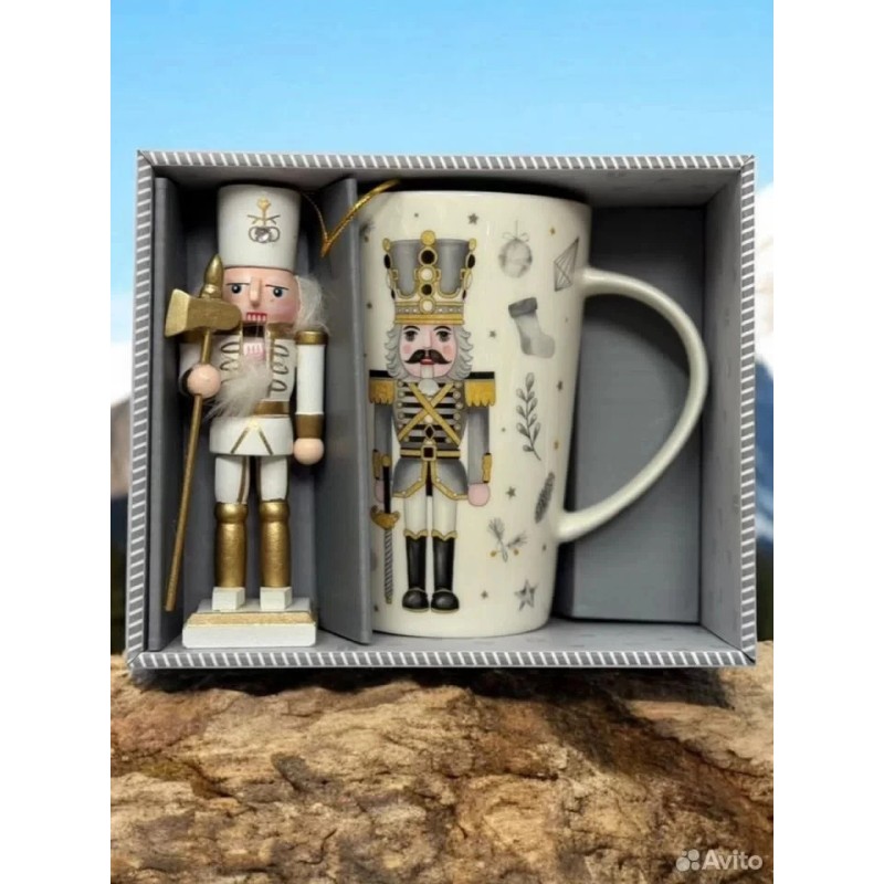 STPGOODS Nutcracker Christmas Mug and Ornament Set in Gift Box