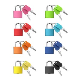 Pack of 8 Luggage Locks, Suitcase Lock with Keys, Colourful Mini Luggage Locks, for Luggage, Travel Bags, Suitcases