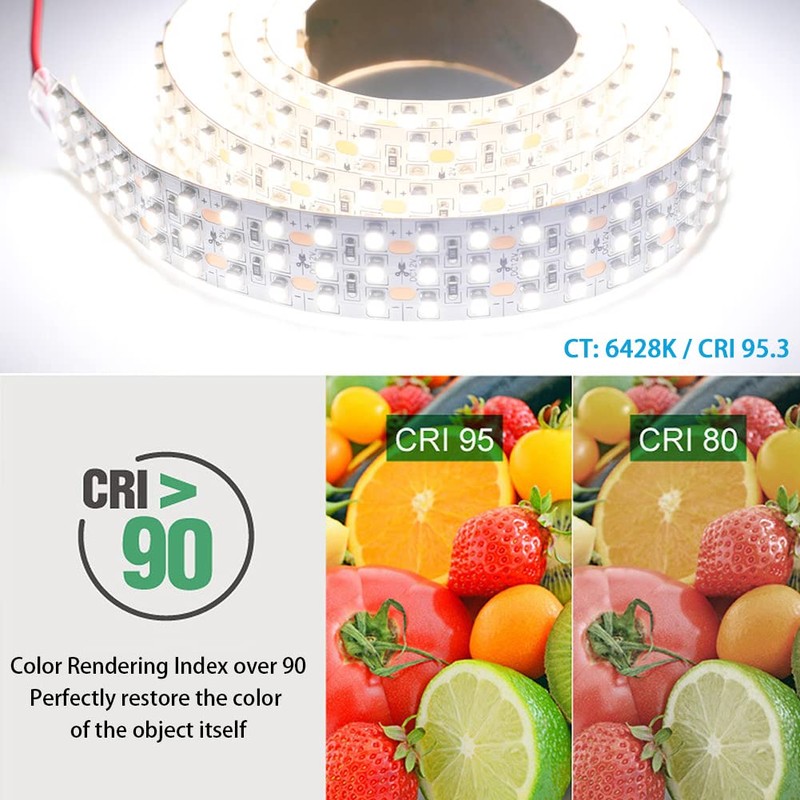 DC12V High CRI 95 White LED Strip Lights - Triple