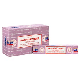 Satya Nag Champa Positive Vibes Incense Sticks, Count, Sandalwood, 12 Packs