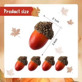 Pangda 60 Pack Thanksgiving Artificial Acorns Lifelike with Acorn Cap Simulation Small Acorn for DIY Crafting, Wedding, House Decor(Orange)