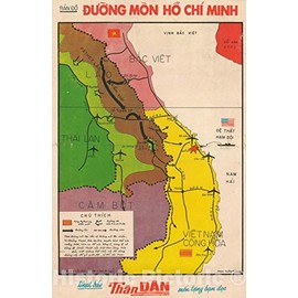 Historic Map : The Ho Chi Minh Trail During The Vietnam War, Vietnamese, 1965, Vintage Wall D?or : 29in x 44in