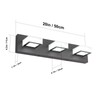 Ralbay LED Modern Black Bathroom Vanity Lights 3 Lights Acrylic