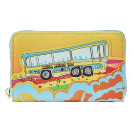LOUNGEFLY The Beatles Magical Mystery Tour Bus Zip Around Wallet, Multi, Zip Around Wallet