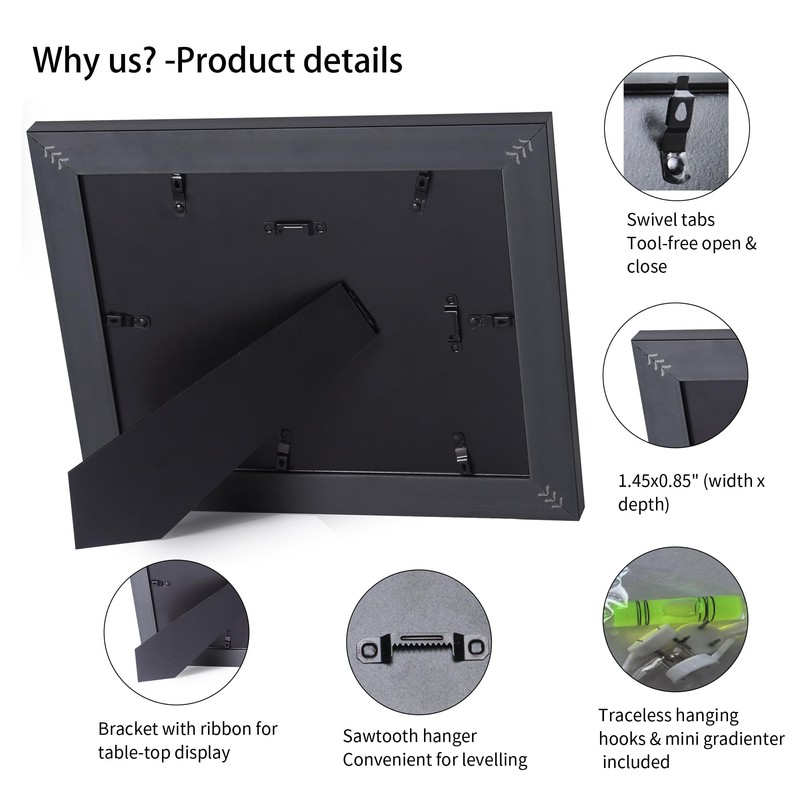 JackMa Diploma Frame | Certificate Frame with HD Tempered Glass,