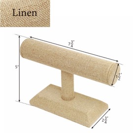 MOOCA 2 Pcs Linen Covered Wood Jewelry Display Stand, Bracelet Holder Display Stand, Perfect for Bracelet Bangle Watch for Home Organization, Store, Tradeshow and Showcase