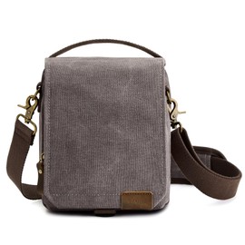 S-ZONE Water Resistant Canvas Camera Bag Small Mirrorless DSLR SLR Cases Crossbody Shoulder Sling Messenger Bag
