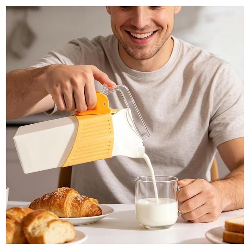 牛乳パッククリップ 取っ手付き,再利用可能なドリンクパック注ぎ補助具,牛乳パック注ぎ補助具 - キッチンやダイニングルーム、ご自宅、オフィス、アパート、ホテル、レストラン、キャンプ、ピクニックなどいろいろな場面でご使用いただけるとっても便利なアイテムでございます。 (A)