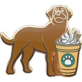 Dog Puppy Coffee Cafe Cute Enamel Pins Set For Jackets Backpack Shirt Lapel Button Badges Pins Aesthetic Brooch For Women Fashion Jewelry (Chocolate Labrador)