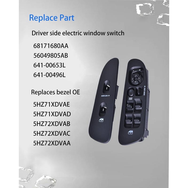 Master Power Window Switch & Bezel Set for 2002-2010 Dodge