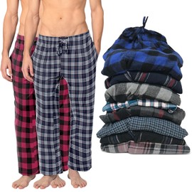 Andrew Scott Men's 100% Cotton Super Soft Flannel Plaid Pajama Pants- 2 Pack (2 PACK- ASSORTED CLASSIC PLAIDS, XX-Large)