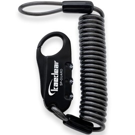 Kaedear SP_GUARD Type-wire KDR-LK31 Motorcycle Wire Lock, Compact, Dial Lock, Key Anti-Theft, Helmet Seat Back, 0.1 inches (4 mm), Curl Cord, 59.1 inches (1,500 mm), Memory Foam