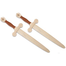 BestSaller 1012 Templar Sword Birch Wood with Faux Leather Wrap 63cm Long (Pack of 2)