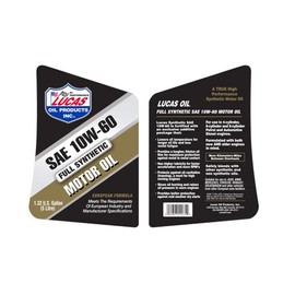 Lucas Oil Synthetic SAE 10W-60 European Motor Oil 5 Liters (Pack of 3)