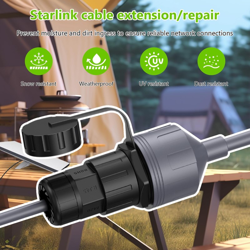 WingFly Starlink Gen 3/Mini Ethernet Adapter, Waterproof Extension Repair Coupler