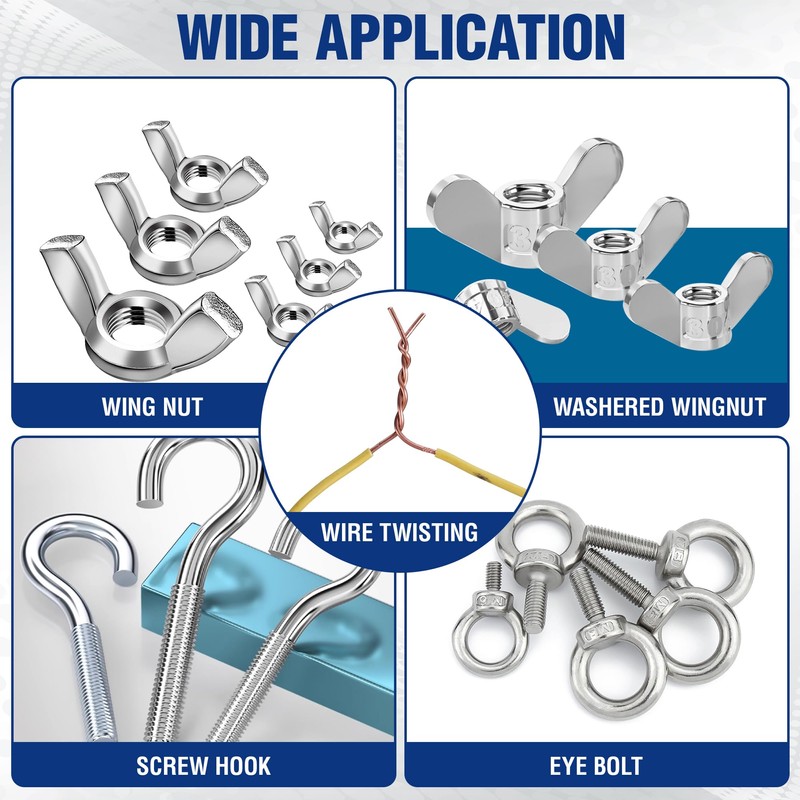 WORKPRO Wing Nut Driver Set 4 PCS, Power Wing Nut