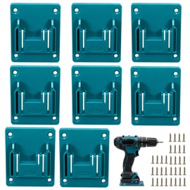 Pack of 8 Wall Mount Tool Holder for Makita 18 V, Power Tool Drilling Tools Holder Machine Holder, Screwdriver Holder with Screws, Holder Machine Holder Workshop Storage