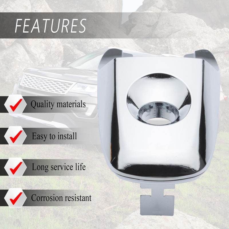 Kaloeou Driver Side Chrome Exterior Door Handle Lock Cylinder Cover
