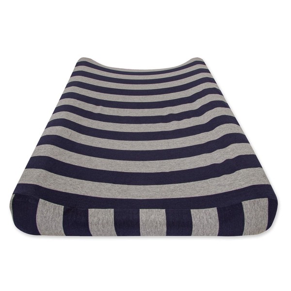 Burt's Bees Baby Bold Stripe Organic Changing Pad Cover, Blueberry