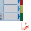 Leitz Blanko plastic dividers, A4, PP, 5 sheet, assorted colours