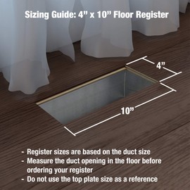 Imperial RG3061 Pop-Up Floor Register, 4 x 10-Inch, Tan, 5 Pack