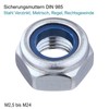 Locking Nuts M7 Galvanised Steel - DIN 985 - Stop